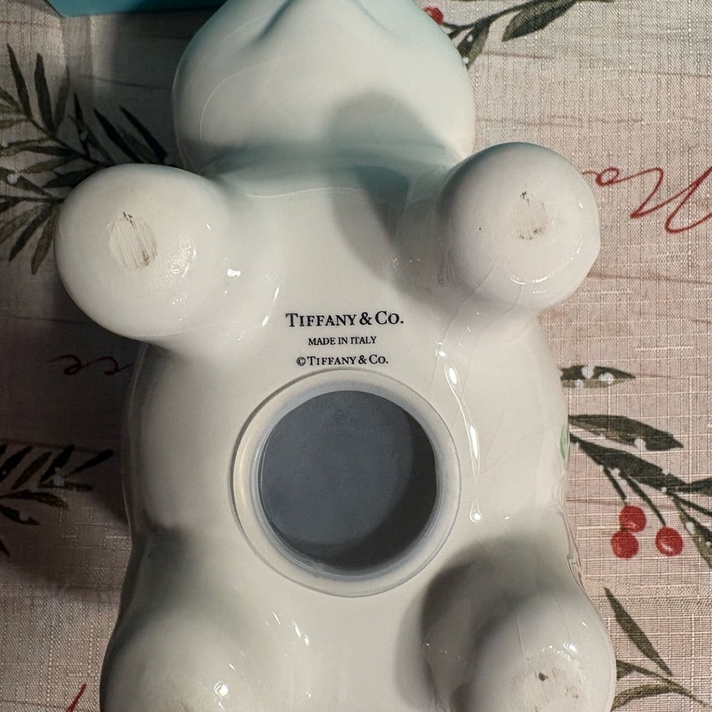 Tiffany and Co. Porcelain Elephant Coin Bank - Picture 5 of 12